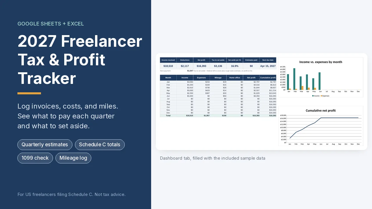 2027 Freelancer Tax and Profit Tracker cover